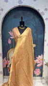 Brocade banaras saree peach color