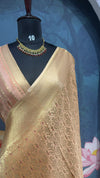 Brocade banaras saree peach color