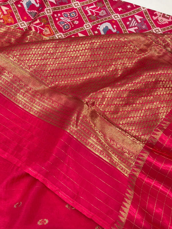 Munga Patola Saree Pink
