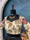 Kalamkari blouse white ANK01