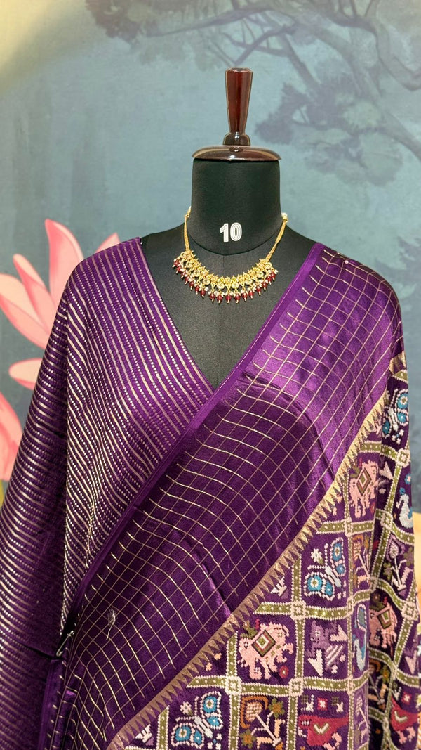 Munga patola saree purple