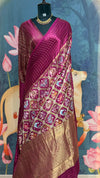PATOLA Munga silk saree magenta