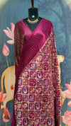 PATOLA Munga silk saree magenta
