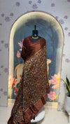 PATOLA Munga silk saree brown