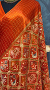 PATOLA Munga silk saree Orange