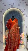 PATOLA Munga silk saree Orange