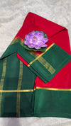 Mysore silk saree 120GSM red and green bentex border