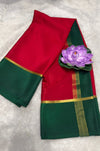 Mysore silk saree 120GSM red and green bentex border
