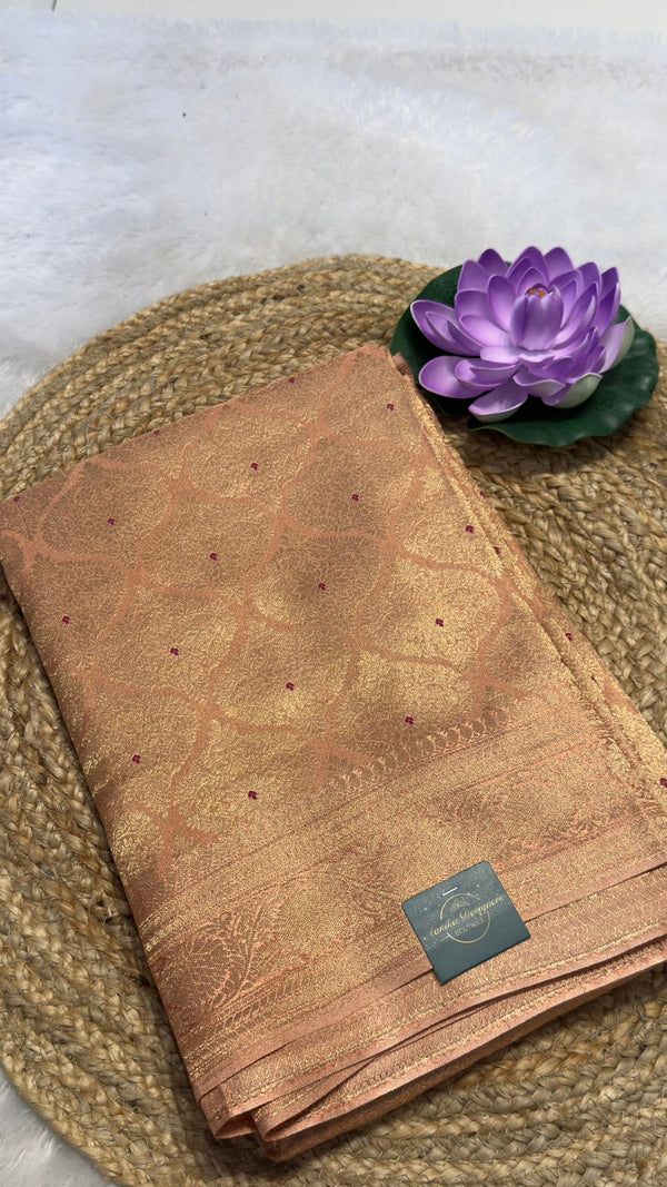 Brocade banaras saree PEACH
