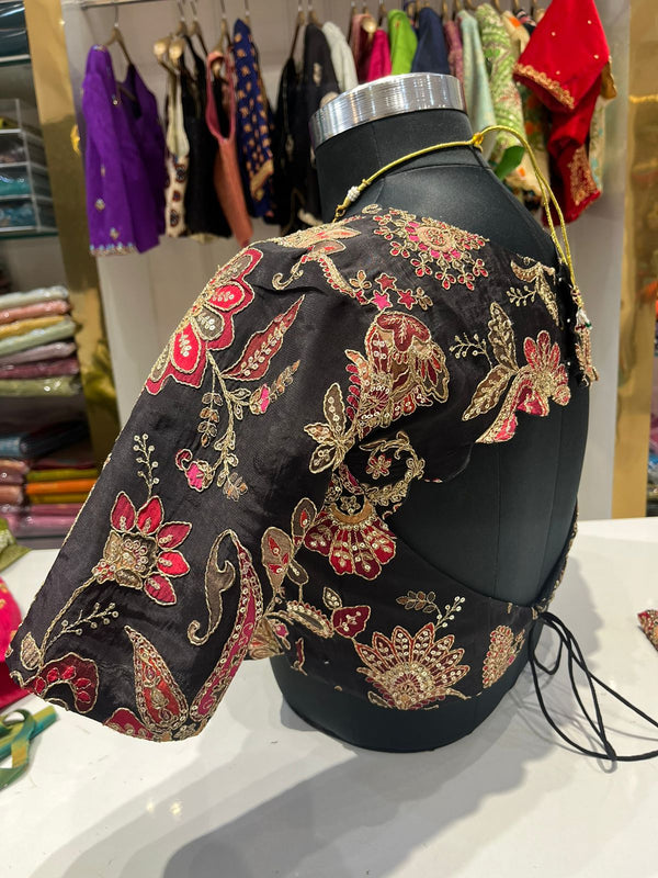 Black kalamkari blouse