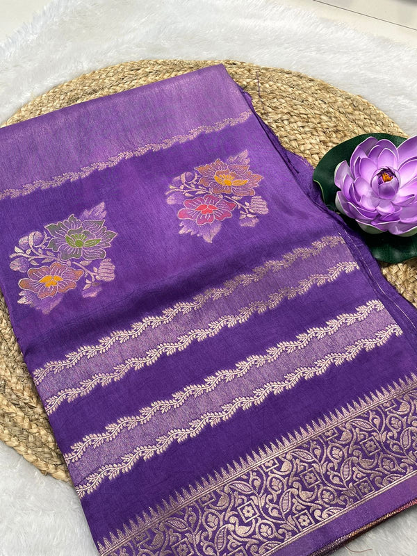 Tussur saree with meenakaari work