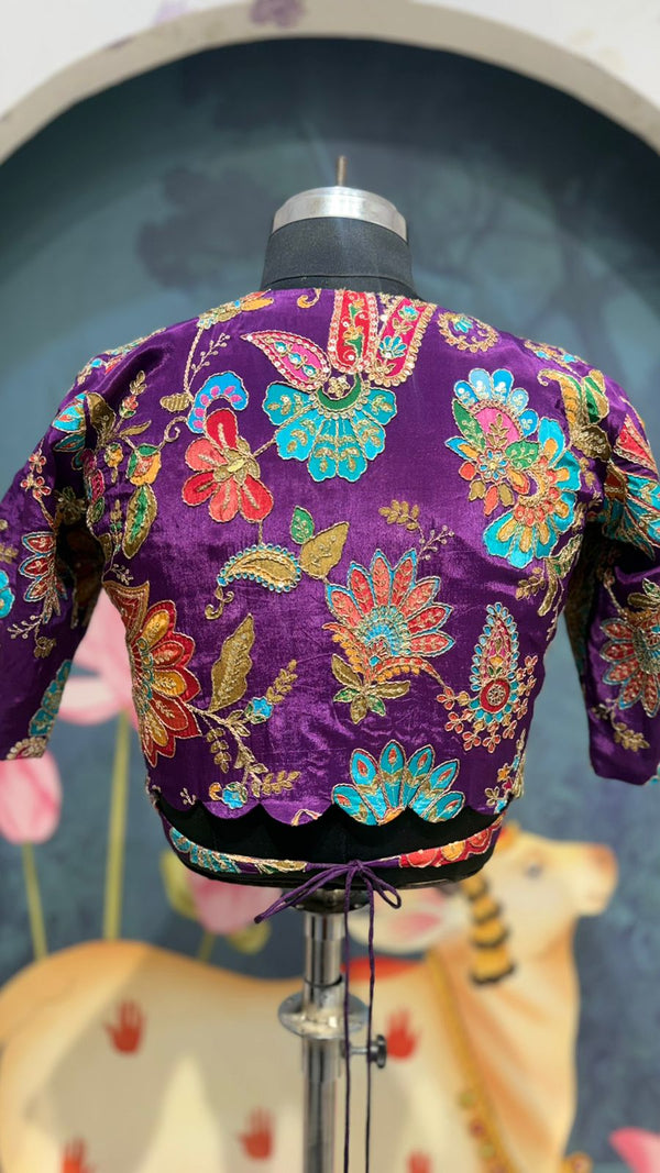 Kalamkari blouse purple