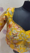 Designer Tissue organza Yallow blouse