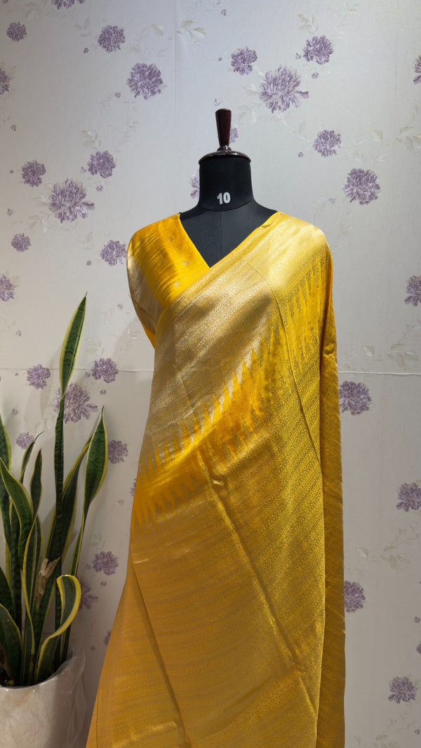 Munga silk Rising border Yallow