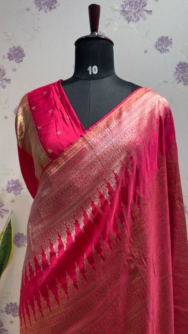 Munga silk Rising border pink