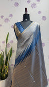 Munga silk Rising border parrot Ink blue