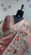 Tissue Paithani saree peach