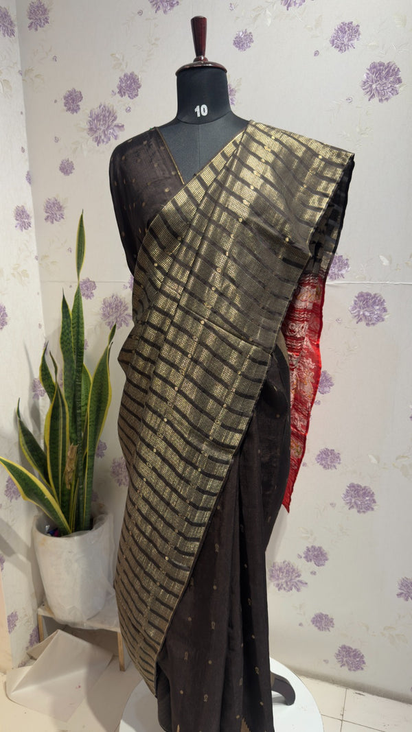 Munag silk black madhuri dixit saree