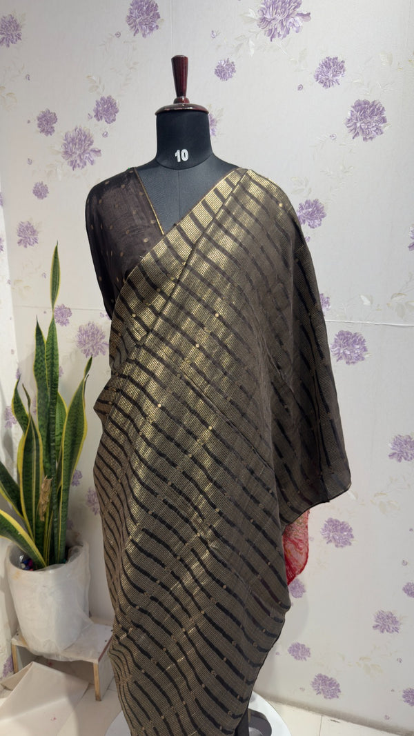 Munag silk black madhuri dixit saree