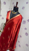 Gaji Modal saree BRICK RED