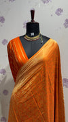 Munga brocade banaras saree Orange
