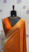 Munga brocade banaras saree Orange