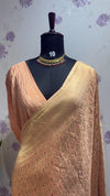 Munga brocade banaras saree Peach