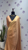 Munga brocade banaras saree Peach
