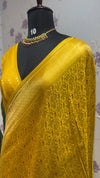 Munga brocade banaras saree Yellow