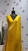 Munga brocade banaras saree Yellow