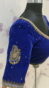 Blue velvet designer blouse