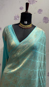 Brocade munga silk new design sea blue