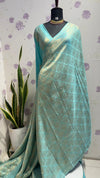 Brocade munga silk new design sea blue