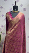 Brocade munga silk new design Megenta Pink