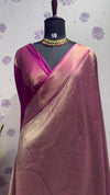Brocade Munga Silk Temple Border Megenta Pink