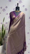 Brocade Munga Silk Temple Border Purple