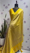 Brocade Munga Silk Temple Border Yellow
