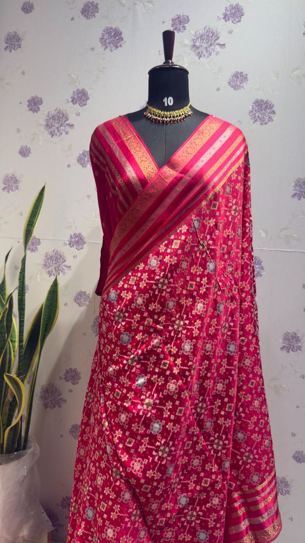 Munga patola saree Pink