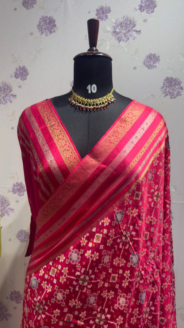 Munga patola saree Pink