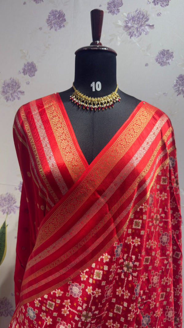 Munga patola saree Red