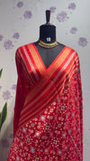 Munga patola saree Red