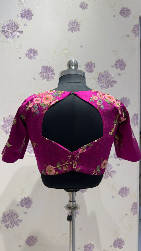 Pure Raw Silk With Embroidery