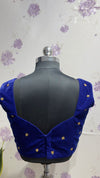 Blue velvet blouse sleeve less