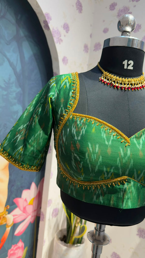 Green Ikkat blouse